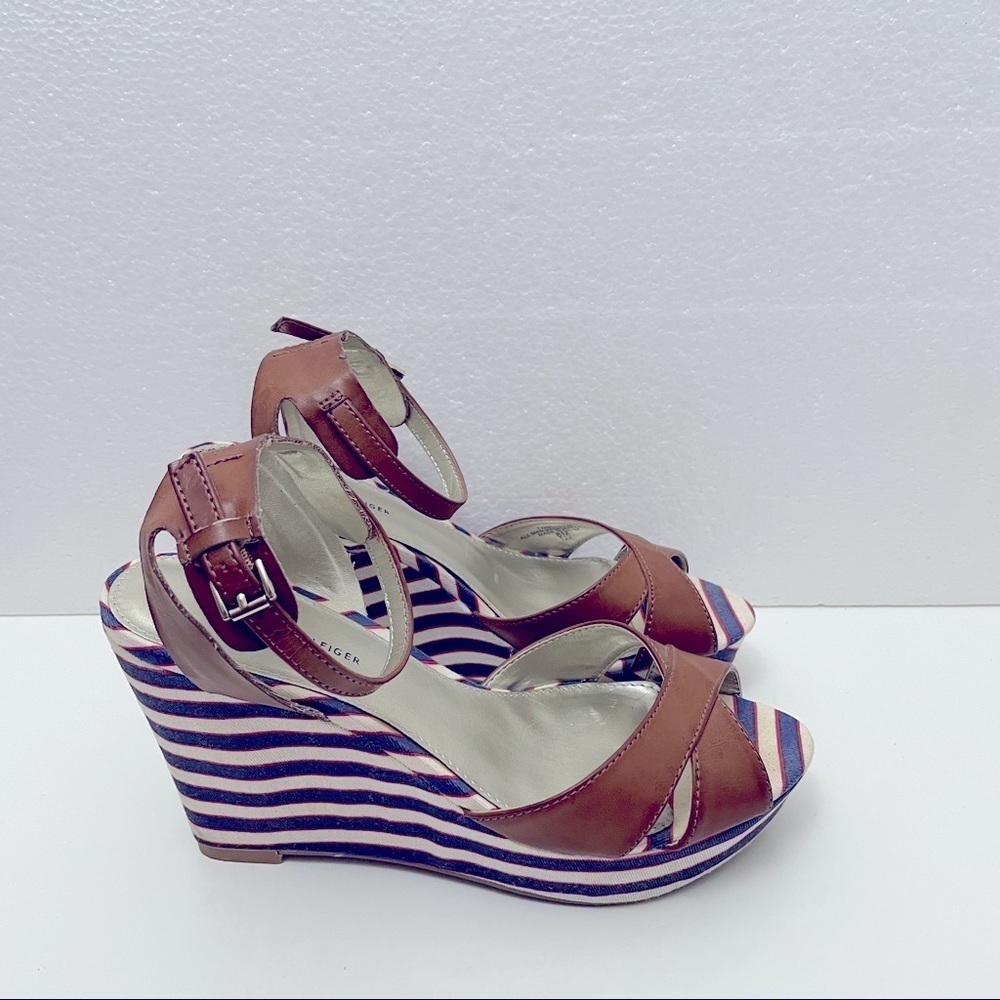 Tommy Hilfiger Dewey Wedges | Blue White | Size 8M